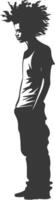 A silhouette of a woman with dreadlocks vector