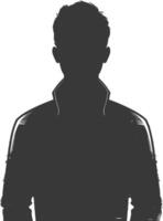 A silhouette of a man in a jacket vector