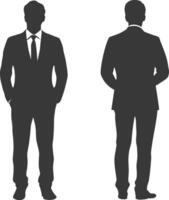 Silhouette of a man in a suit and tie vector