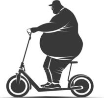 Fat man on a scooter illustration vector