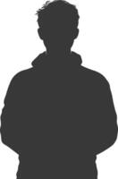 A silhouette of a man in a hoodie vector