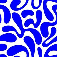 Seamless pattern with abstract silhouette organic shapes. Flat background in minimalist boho style. Wavy liquid distorted shapes vector