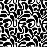 Seamless pattern with black waves. Trendy background in style retro 60s, 70s. vector