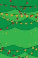 Christmas card tree vector