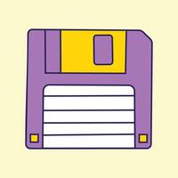 a floppy disk icon on a yellow background vector