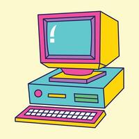 old school computer image vector