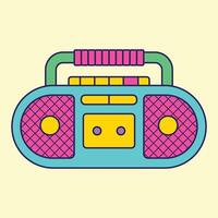 an old school boombox on a yellow background vector