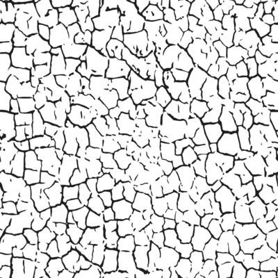 A seamless pattern of dry cracked texture of soil or old paint. A grunge black and white illustration with a scratched surface effect.