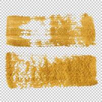 Abstract textured brush stroke of gold paint isolated on light background. Realistic illustration of glittering paint smear. backdrop template for banners, greeting cards, invitations. vector