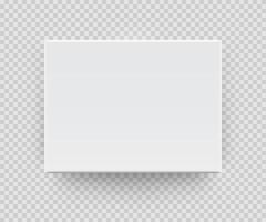 Canvas wall display with realistic shadow isolated on light background. White blank paper sheet hanging on the wall. mockup template for picture, painting, poster, flyer, card, banner. vector
