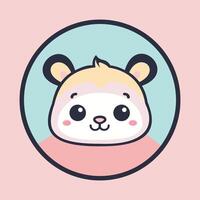 An illustration of a sweet little bear Face in Pastel color palette vector
