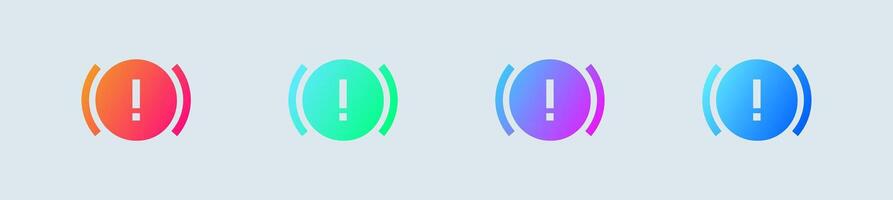 Parking brake solid icon in gradient colors. Automobile signs illustration. vector