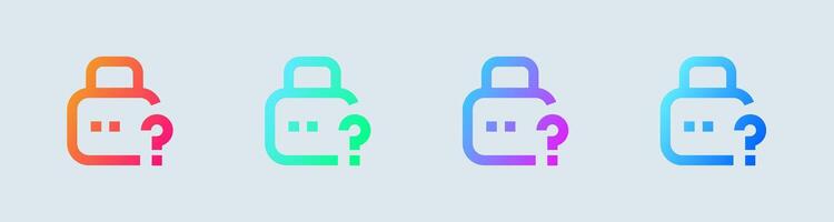 Forget line icon in gradient colors. Password signs illustration. vector