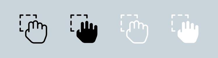 Drag icon set in black and white. Cursor signs illustration. vector