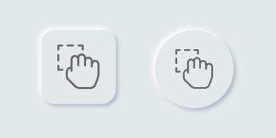 Drag line icon in neomorphic design style. Cursor signs illustration. vector
