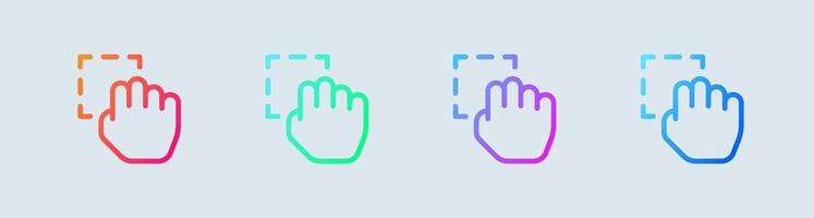 Drag line icon in gradient colors. Cursor signs illustration. vector