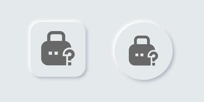 Forget solid icon in neomorphic design style. Password signs illustration. vector