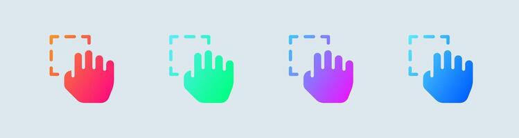 Drag solid icon in gradient colors. Cursor signs illustration. vector