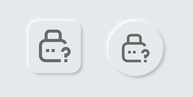 Forget line icon in neomorphic design style. Password signs illustration. vector