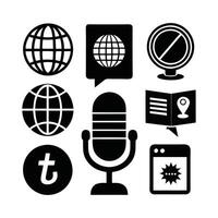 Illustration of globe icon set vector
