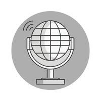 A globe with a picture of a globe on it icon illustration vector