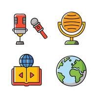 A set of colorful icon illustration vector