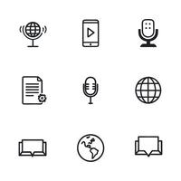 A series of different images of different symbols icon set vector