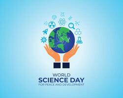 World Science Day for Peace and Development. November 10.Template for background with banner, poster and card. Flat illustration. flat Design. vector
