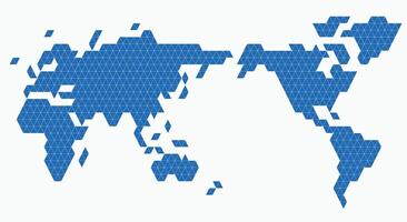 Triangle shape world map on white background. vector