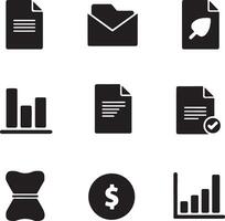 Business Data Analysis Icons Set Document Charts vector
