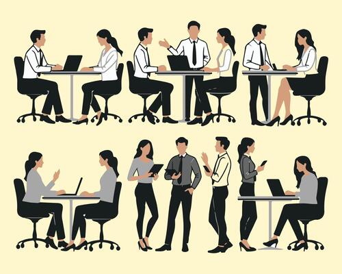 Office Workers Collaborating On Projects And Tasks