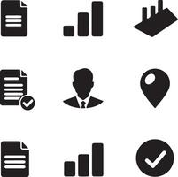 Black and White Business Icons Set vector