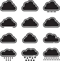 Cloud Computing Icons Set Data Storage Network vector