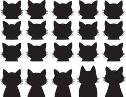 Black Cat Silhouettes Facing Right vector