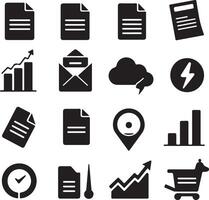 Business Finance Icon Set Charts, Documents, Users vector