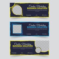 Social media cover banner modern webinar for digital marketing agency, business cover template geometric shape for abstract elements post background space for web banner vector