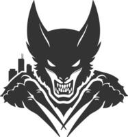 Ferocious Beast with Claws and City Skyline vector