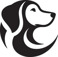 Black and White Dog Head Icon Design vector
