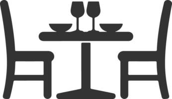Simple Table Setting with Two Chairs and Wine Glasses vector