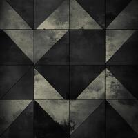 Abstract geometric pattern of dark textured tiles arranged in a modern design on a surface photo