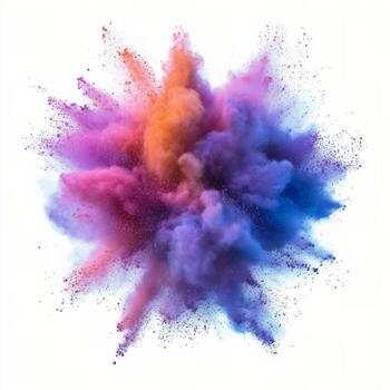 Colorful powder explosion creating vibrant clouds during a lively celebration event photo