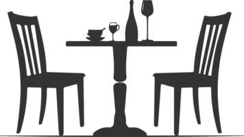 Table for Two Silhouette of a Romantic Dinner vector