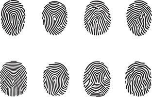 Unique Fingerprint Patterns for Security and Identity vector