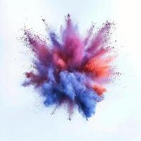 Colorful powder explosion creating vibrant clouds during a lively celebration event photo