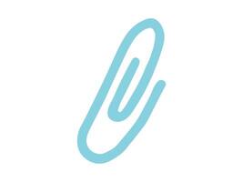 Blue Paperclip Isolated on White Background. Concept of Office Supplies, Minimalist Design, Stationery Essentials, Simple Clip Design for Organization, School items. Print, Icon, Design Element vector