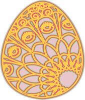 Easter eggs with mandala art scrolls inside vector
