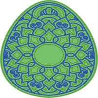 Easter eggs with mandala art scrolls inside vector
