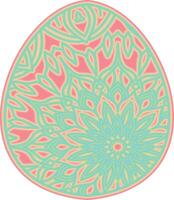 Easter eggs with mandala art scrolls inside vector