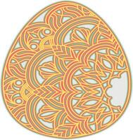 Easter eggs with mandala art scrolls inside vector