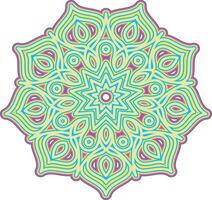 Beautiful color gradations in mandala illustrations vector